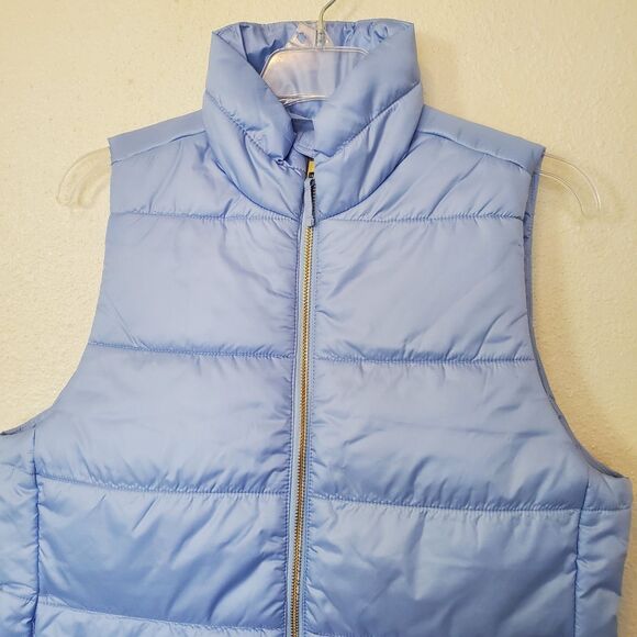 J. Crew Mountain Puffer Vest Sz S Full Zip Baby Blue Pockets $128 BU286 - Picture 4 of 16
